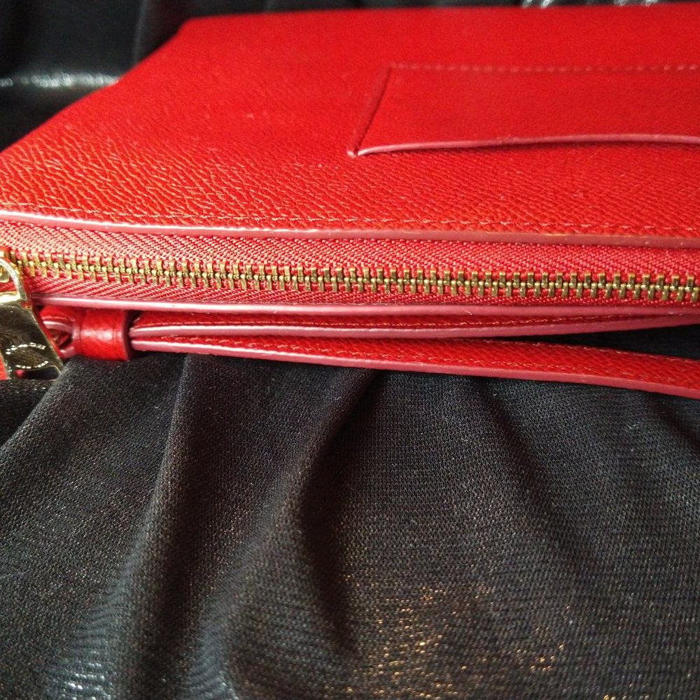 Coach Red Wristlet with Removable Matching Pouch - Picture 12 of 15
